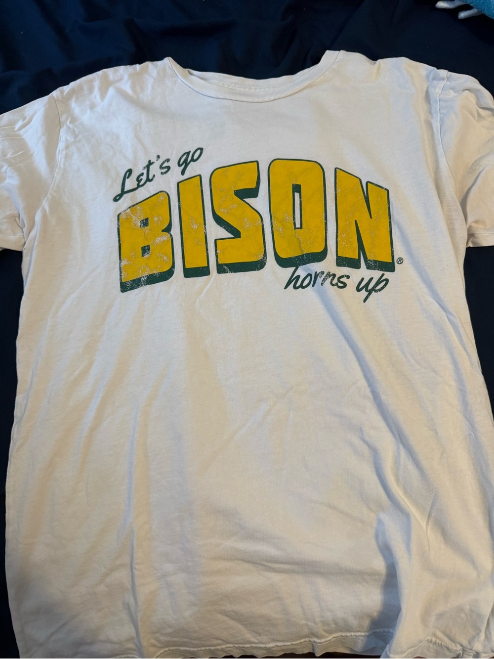 Unbranded Women's White 'Let's Go BISON' Graphic Tee